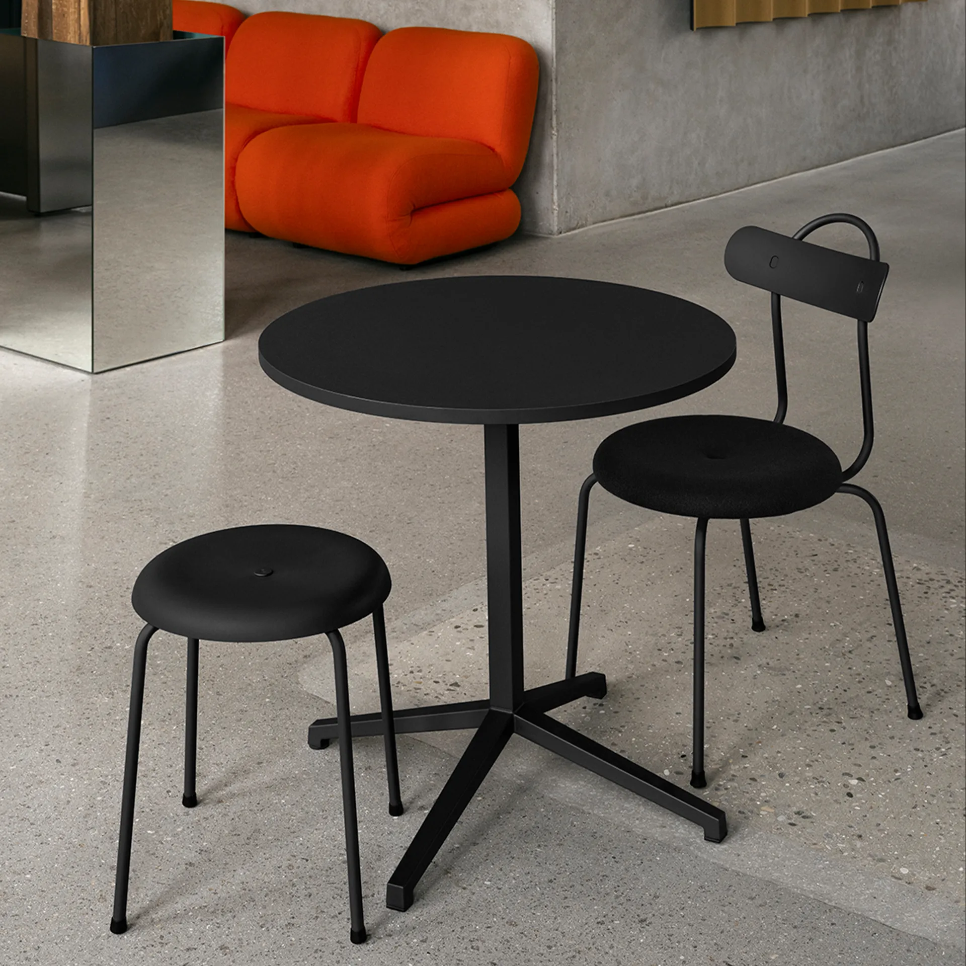 Stool bench, Black, 45 cm Lammhults