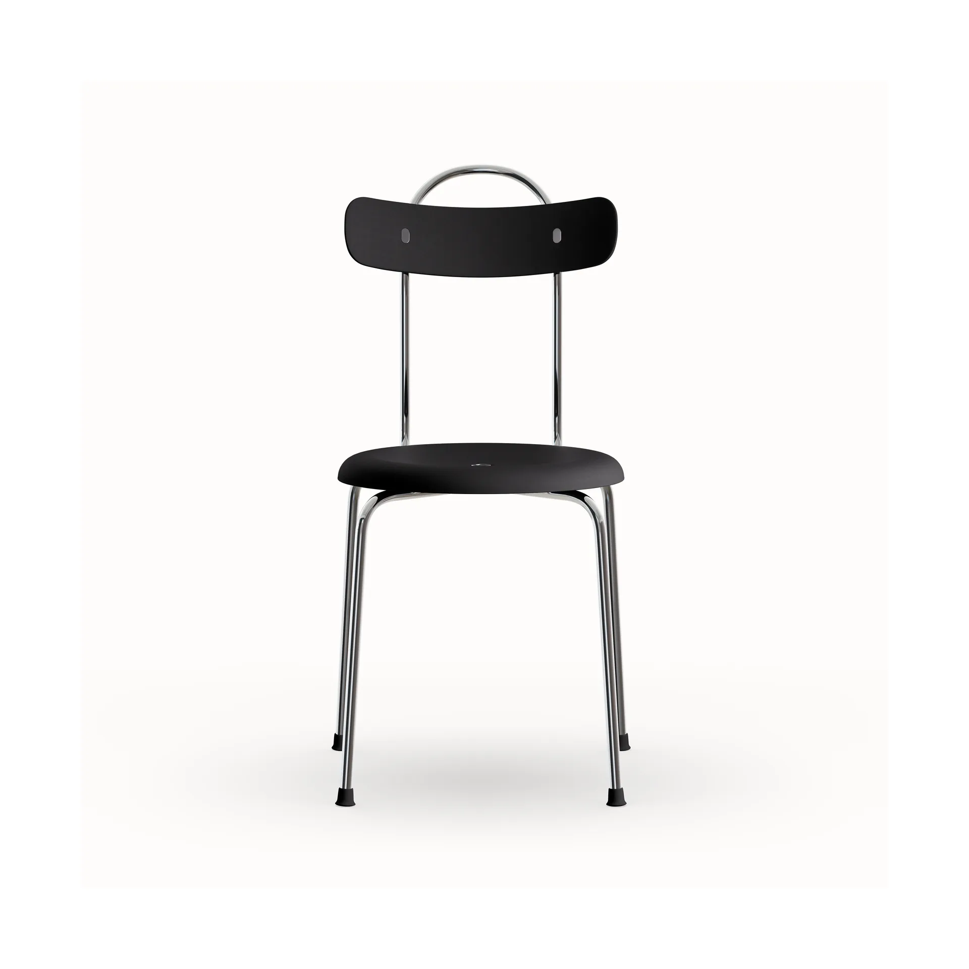 Stool plus chair, Black-chromed frame Lammhults