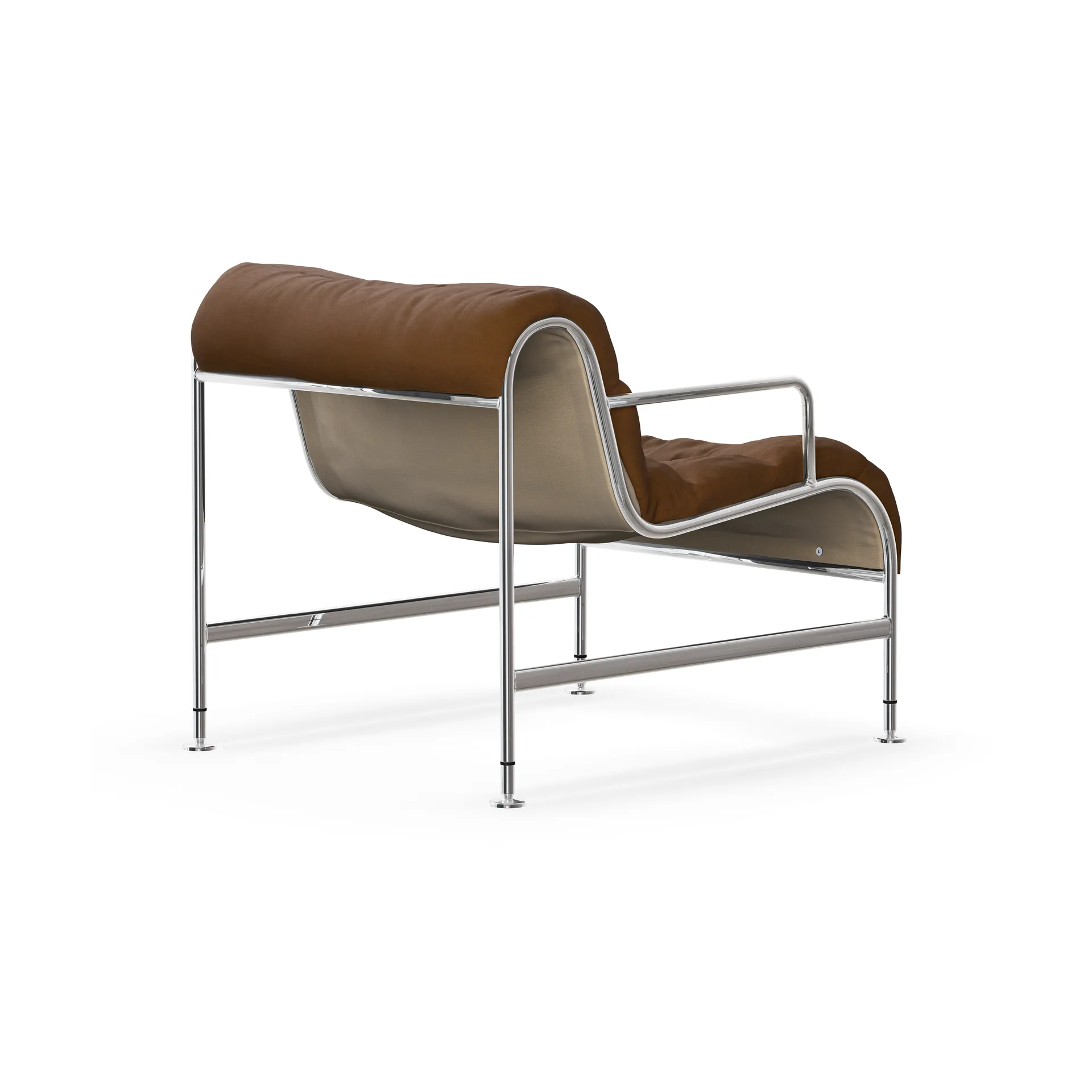 Sunny armchair with armrests, Vidar brown-chromed frame Lammhults
