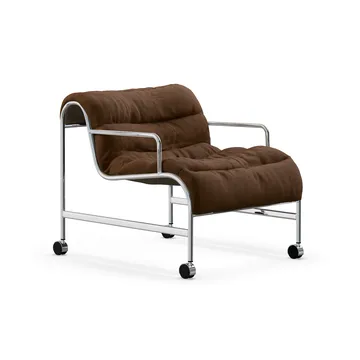 Sunny armchair with armrests - Vidar brown-chromed wheel stand - Lammhults