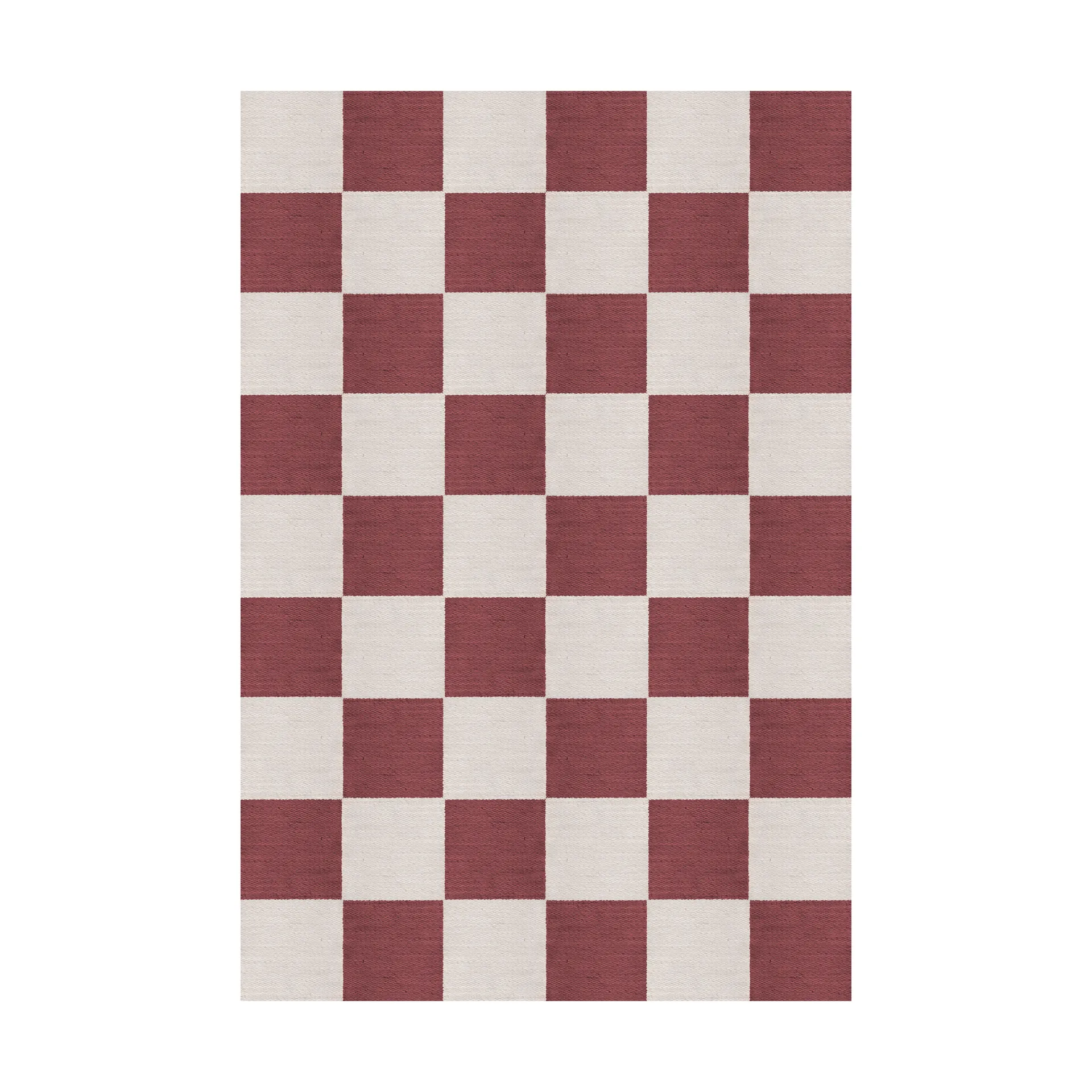 Chess wool rug, Burgundy, 140x200 cm Layered