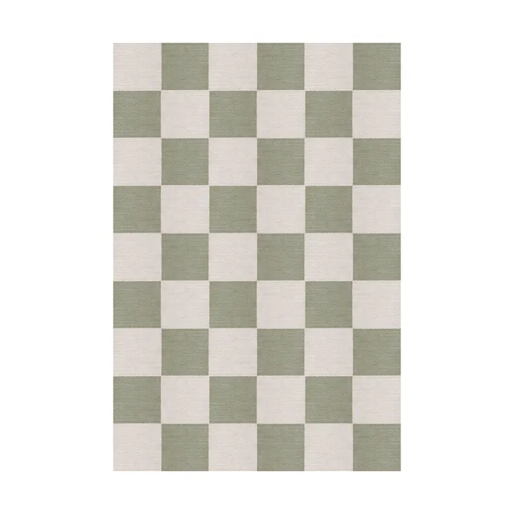 Chess wool rug - Sage, 140x200 cm - Layered