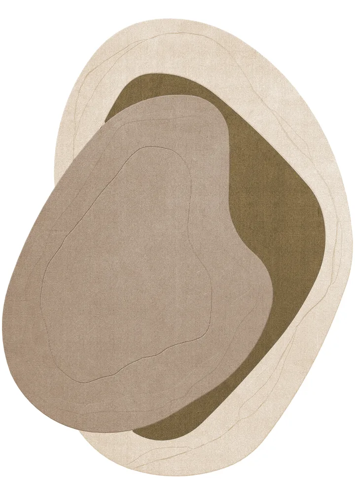 Erik Bratsberg Lozza wool rug - Olive, 230x300 cm - Layered