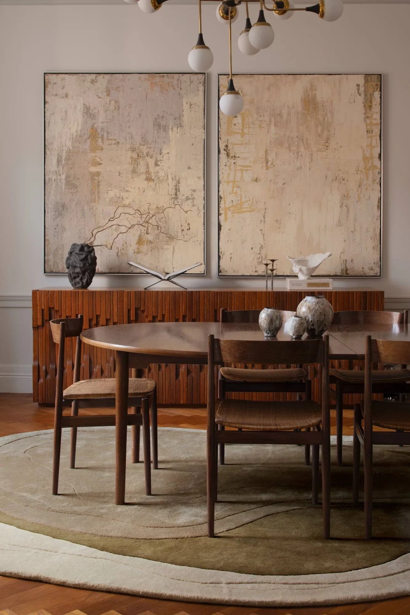 Erik Bratsberg Lozza wool rug, Olive, 270x350 cm Layered