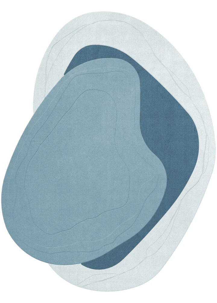 Erik Bratsberg Lozza wool rug - Teal, 230x300 cm - Layered