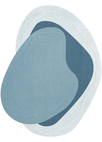 Erik Bratsberg Lozza wool rug - Teal, 300x400 cm - Layered