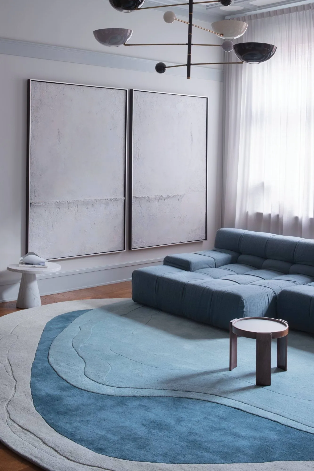 Erik Bratsberg Lozza wool rug, Teal, 300x400 cm Layered