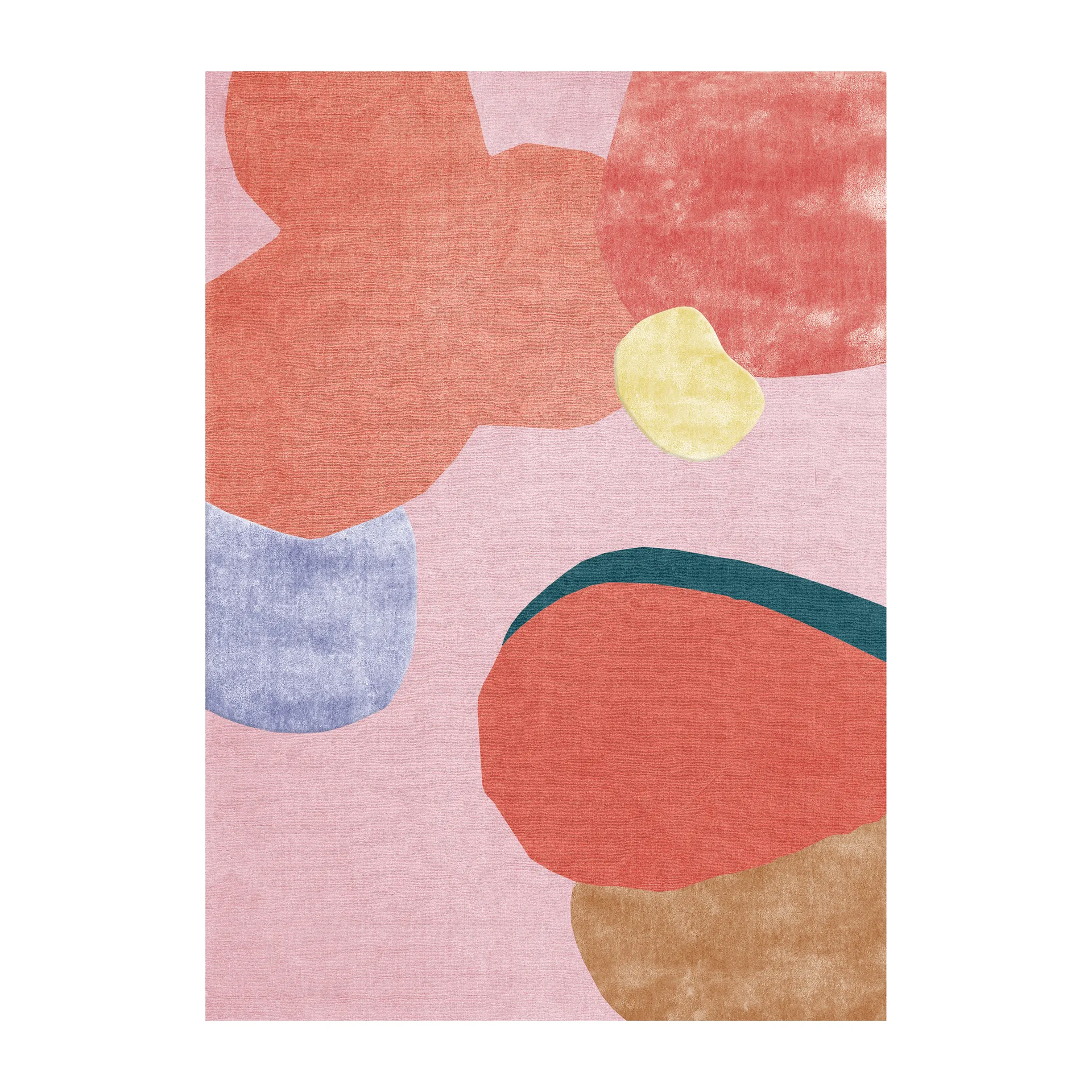 Flower Field wool carpet 250x350 cm, Pink Layered