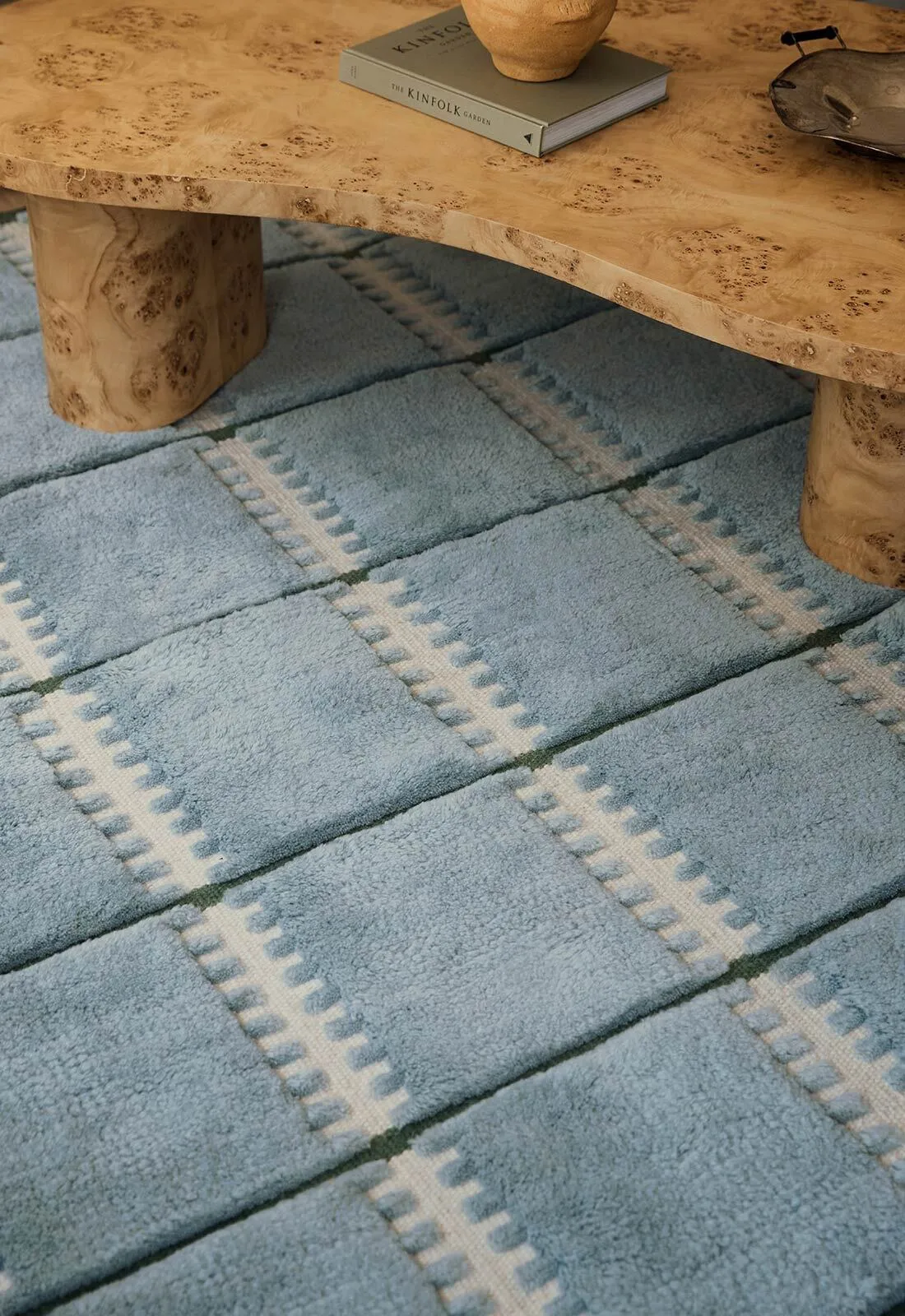 Lilly wool carpet, Blue, 300x400 cm Layered
