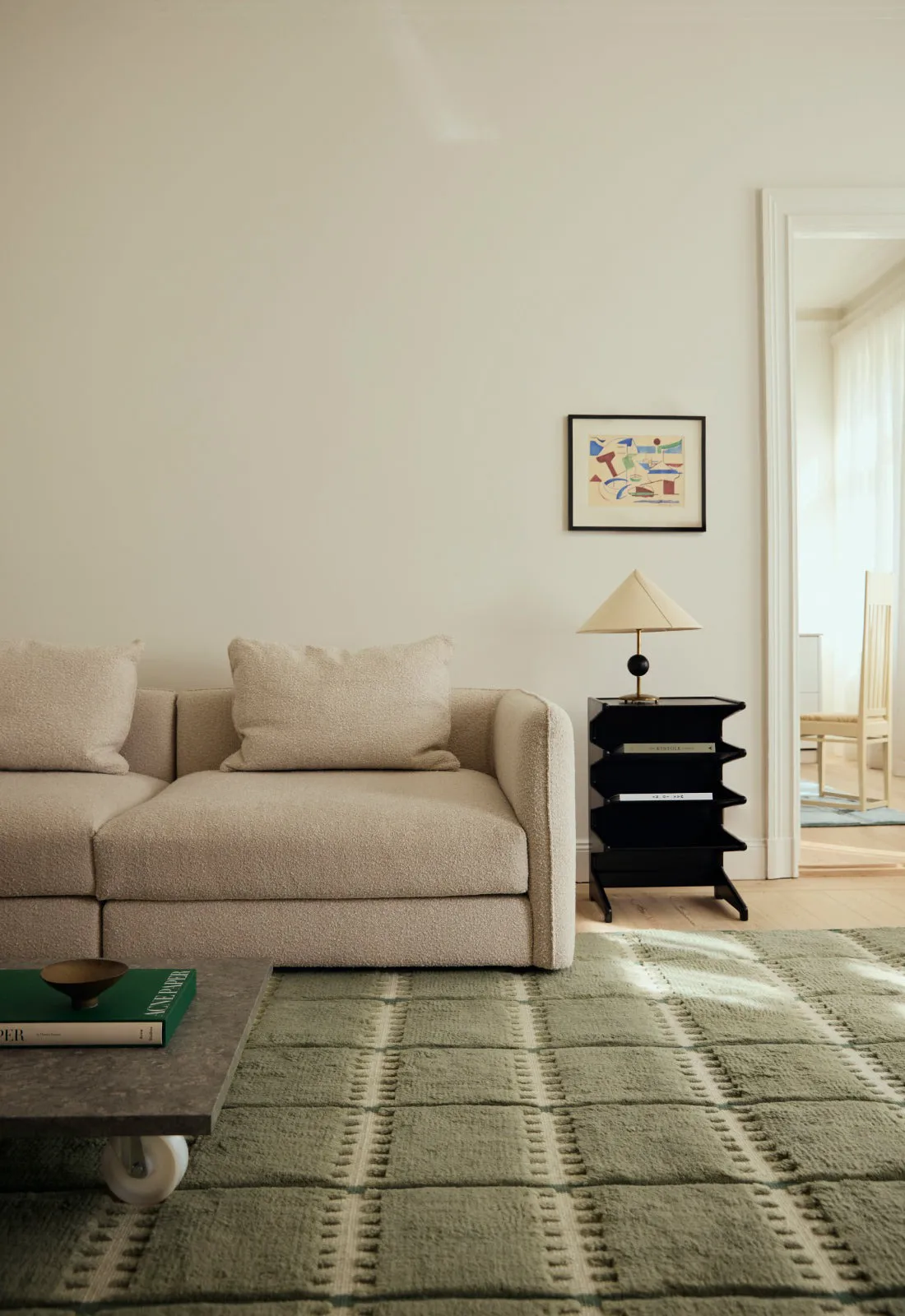Lilly wool carpet, Green, 250x350 cm Layered