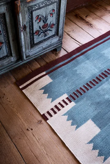 Röllakan Iris wool carpet - Petrol, 200x300 cm - Layered