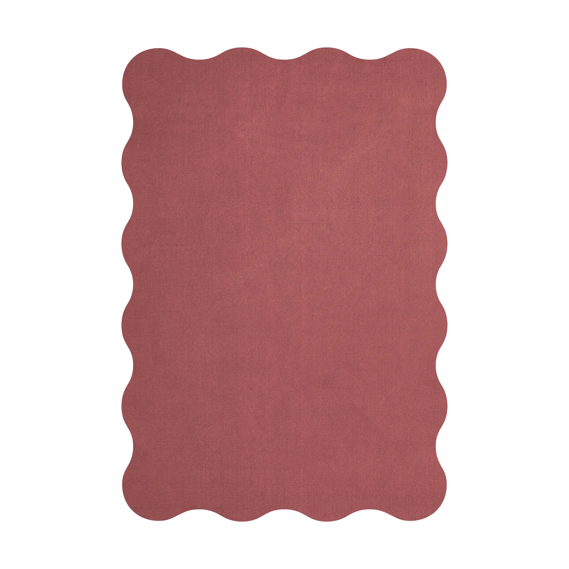 Scallop wool carpet 200x300 cm, Rosewood red Layered
