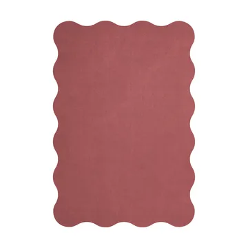 Scallop wool carpet 200x300 cm - Rosewood red - Layered