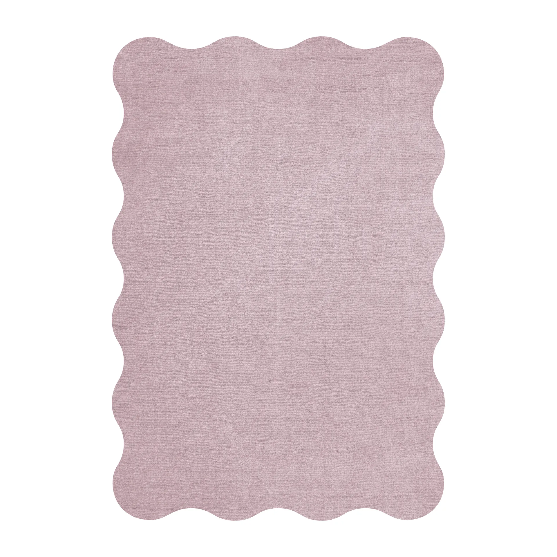 Scallop wool carpet 250x350 cm, Pink lavender Layered