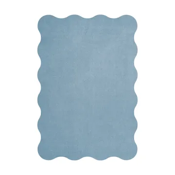 Scallop wool carpet 250x350 cm - Soft blue - Layered