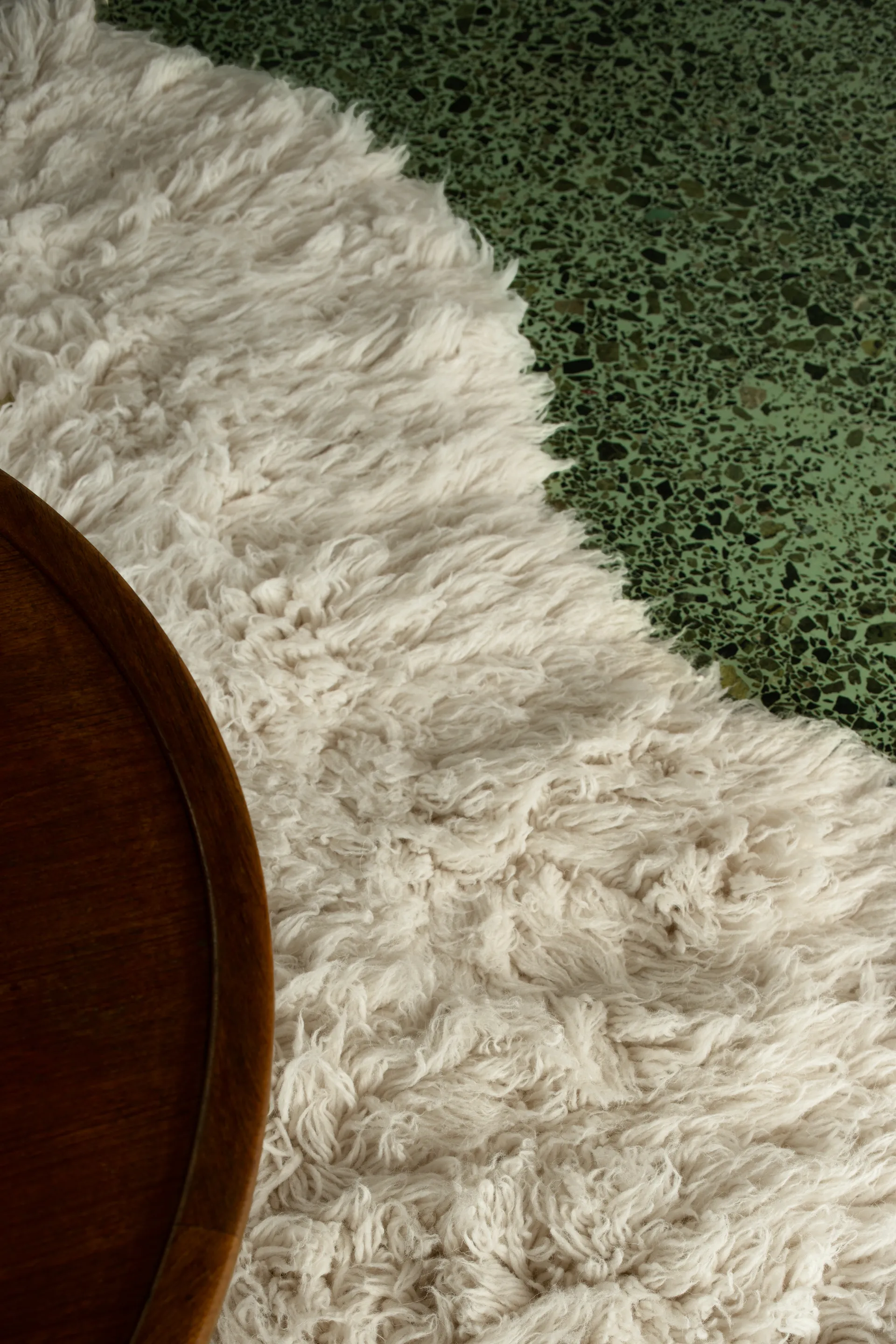 Shaggy rug 250x350 cm, Bone white Layered