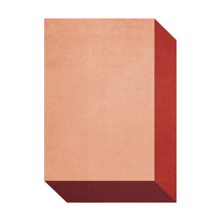 Teklan box wool rug - Corals, 200x300 cm - Layered