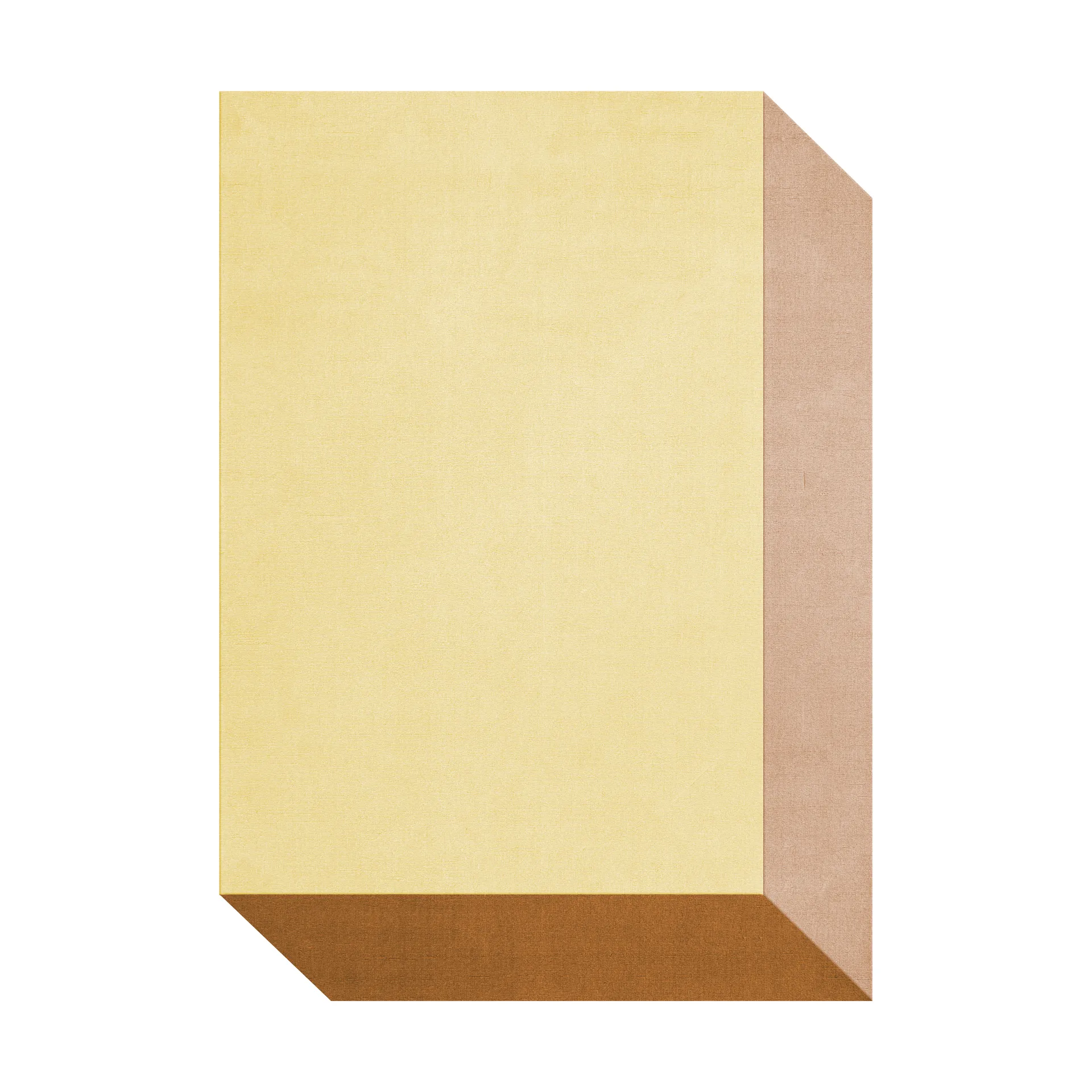 Teklan box wool rug, Yellows, 250x350 cm Layered