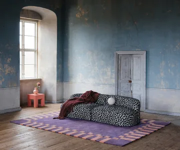 Teklan frame wool rug - Cobalt salmon, 180x270 cm - Layered