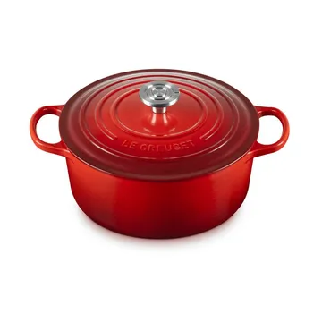 Le Creuset Signature cast iron round casserole - Cerise, 5.3 l - Le Creuset