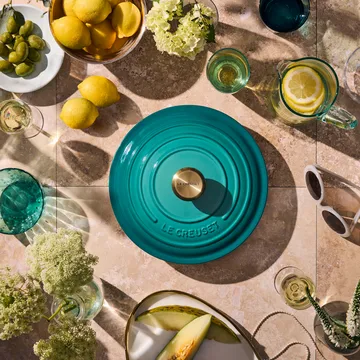 Le Creuset Signature oval casserole 6.3 l - Bleu Riviera - Le Creuset