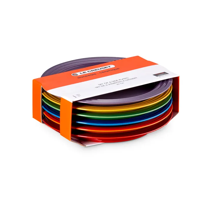 Signature stoneware breakfast plate 6-piece set - Rainbow - Le Creuset