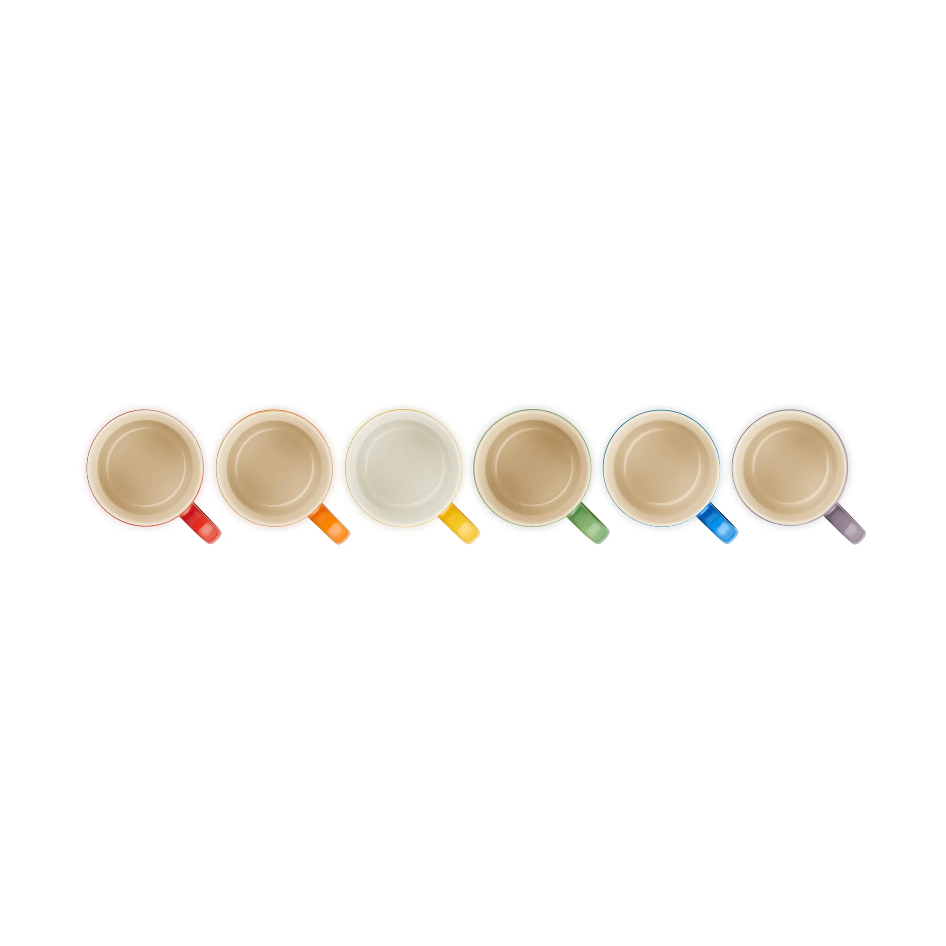 Signature stoneware coffee mug 6-piece, Rainbow Le Creuset