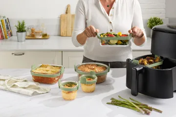 Lékué Air fryer rectangular glass dish 2-pack - Transparent - Lékué