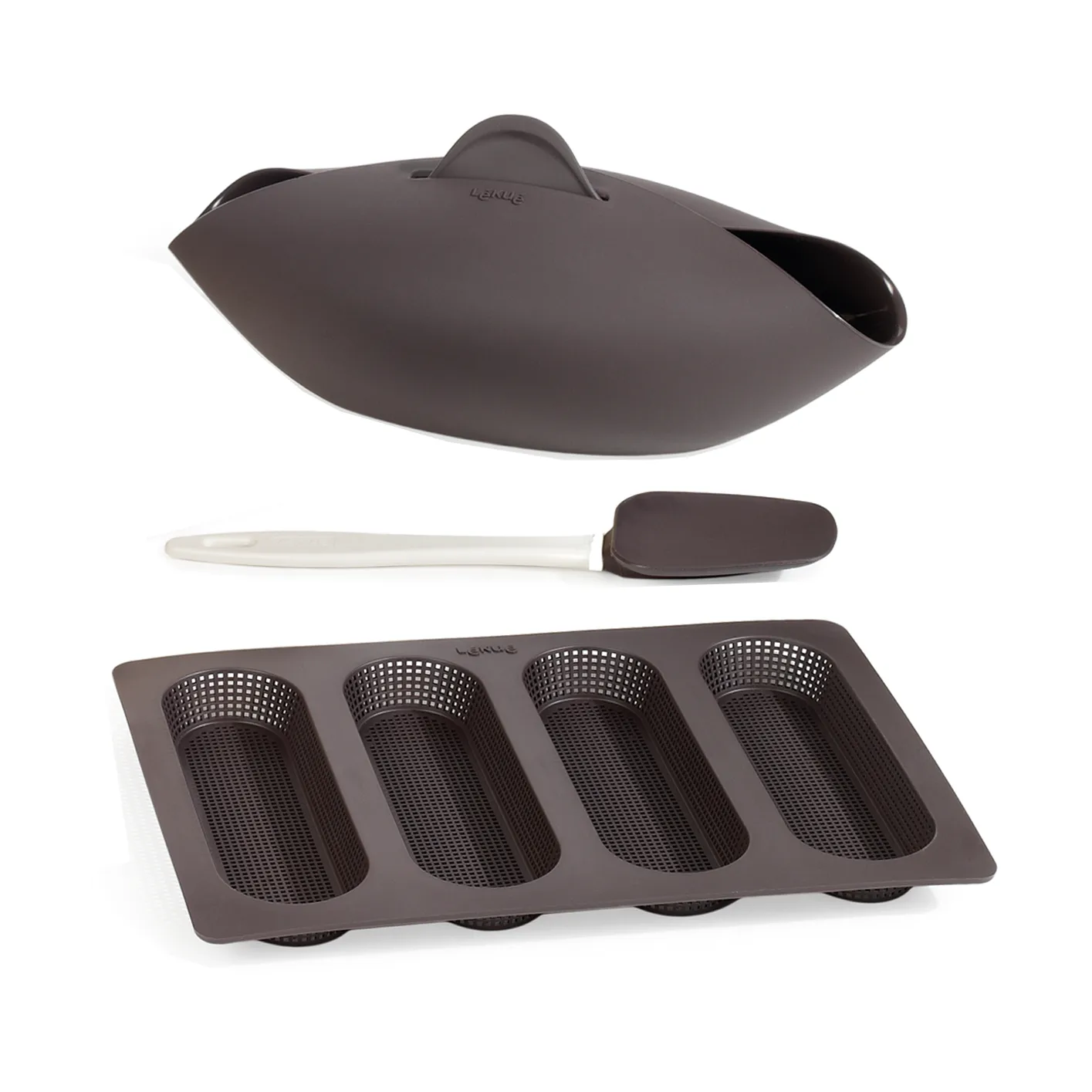 Lékué bread baking kit 3 pieces, Brown Lékué