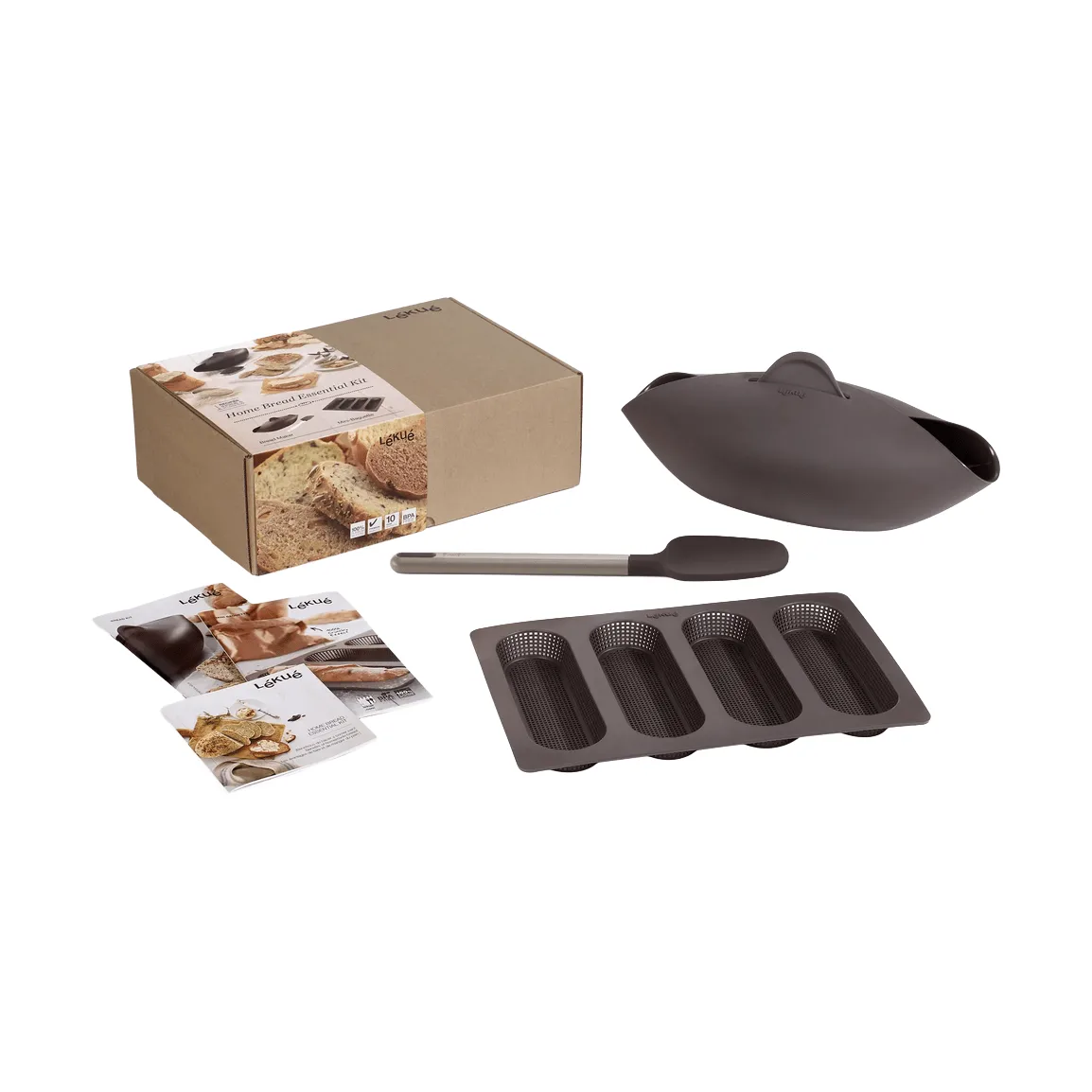 Lékué bread baking kit 3 pieces, Brown Lékué