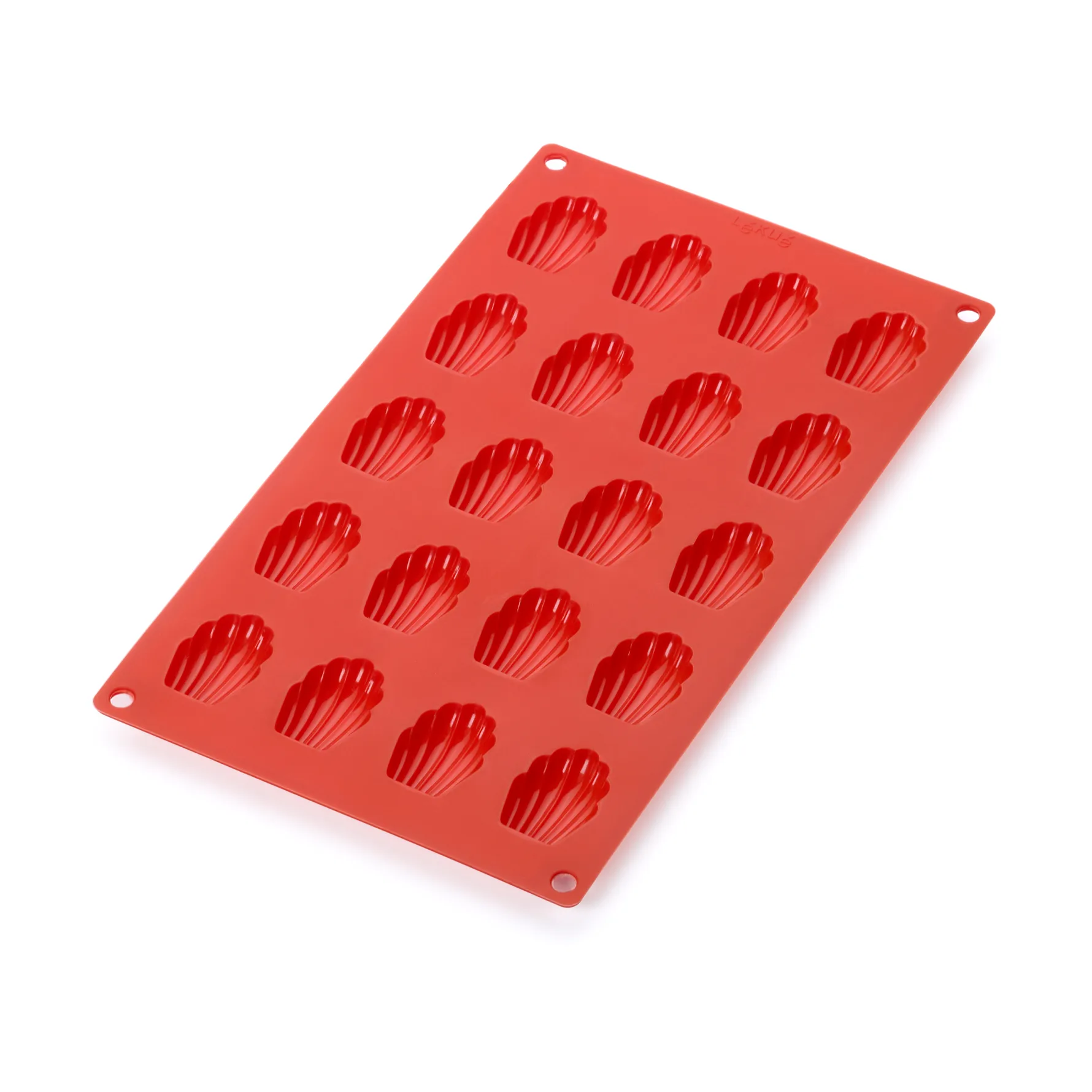 Lékué madeleine mold mini silicone 20 pcs, Red Lékué