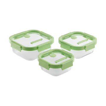 Lékué square lunchbox glass 0.32 L - Green - Lékué
