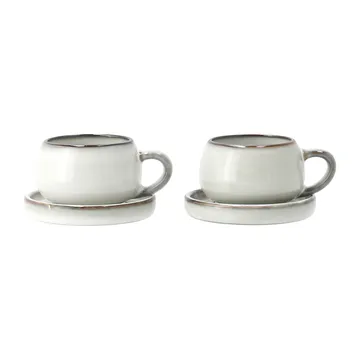 Amera espressocup with saucer - white sands - Lene Bjerre