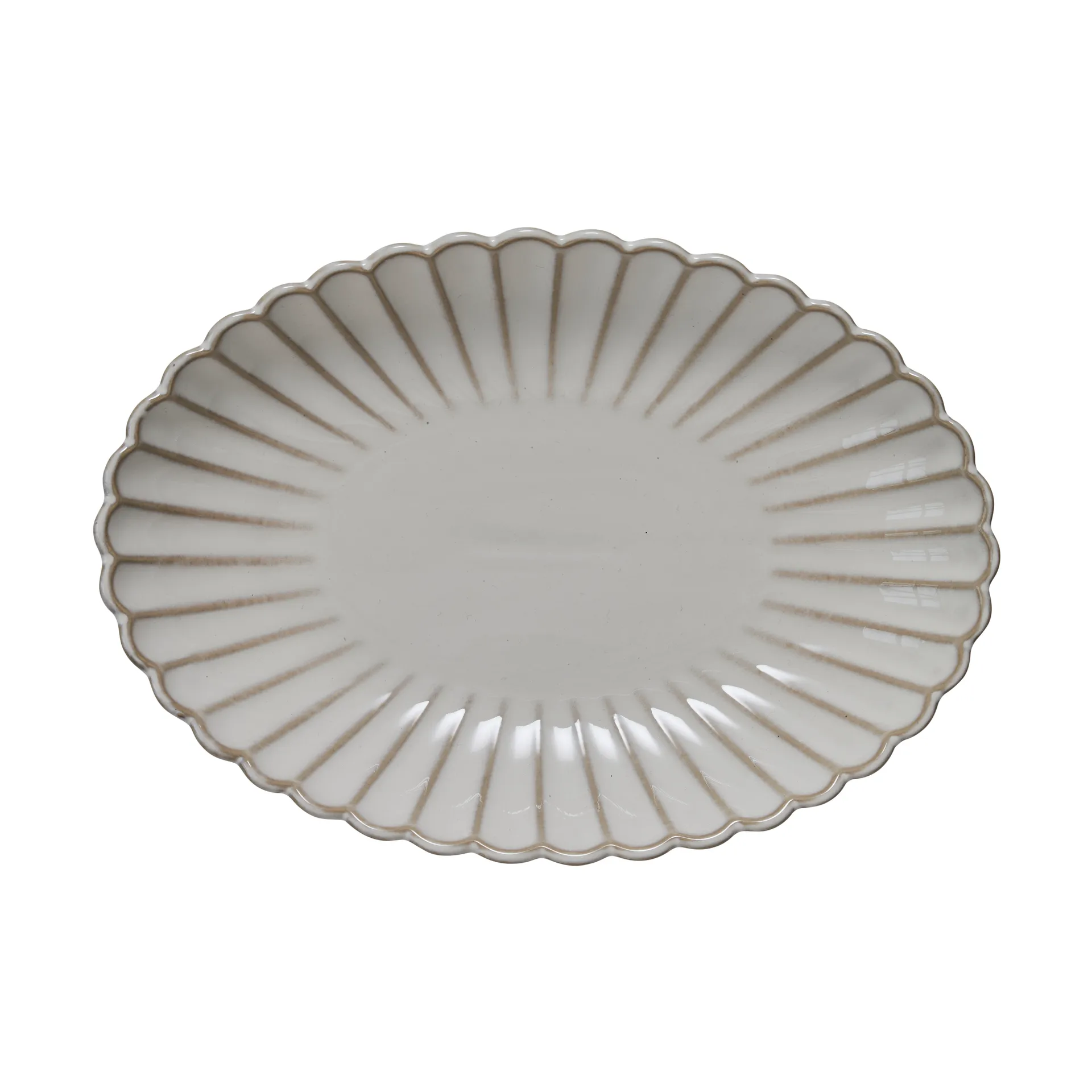 Camille saucer 22.5x15.5 cm, Off white Lene Bjerre