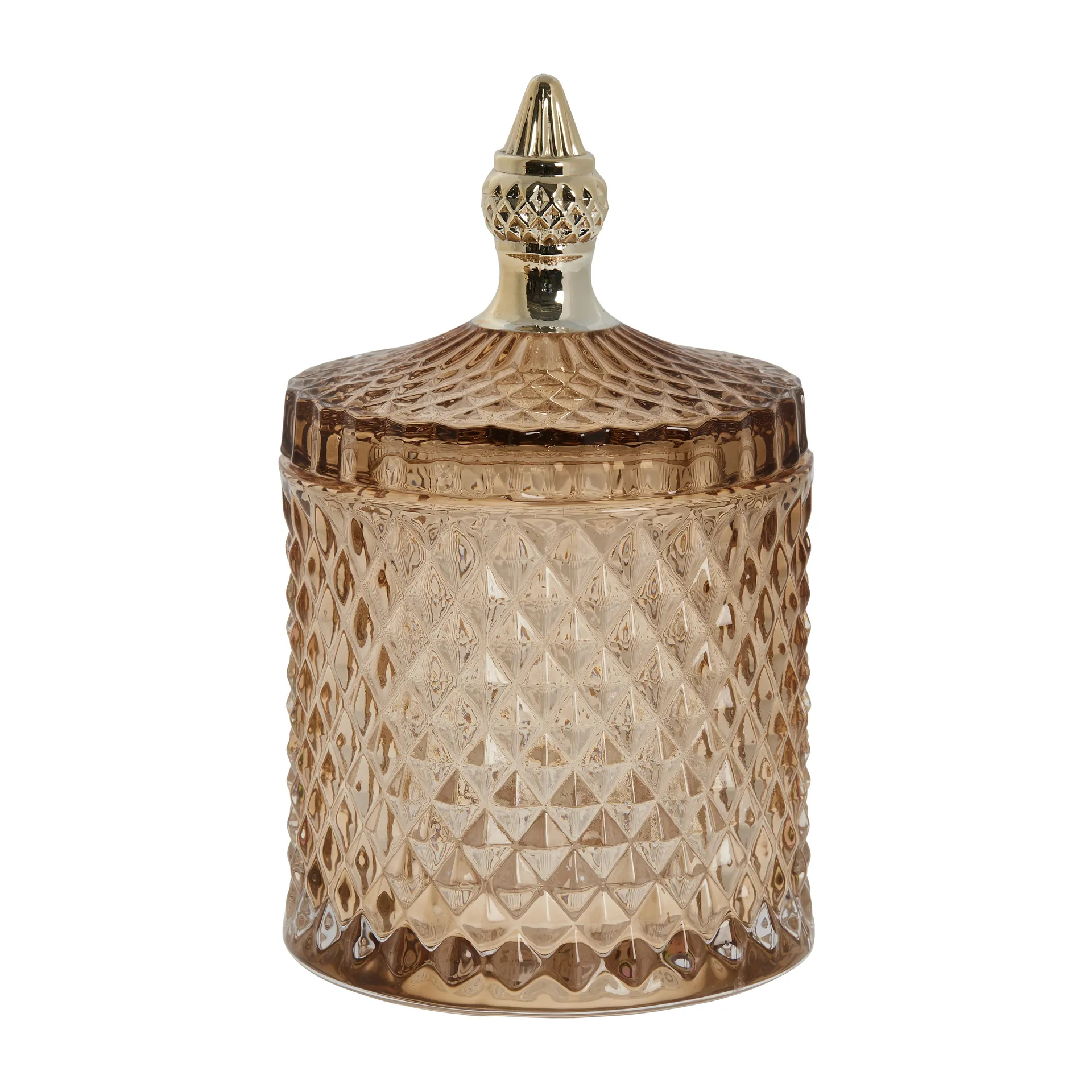 Miya storage jar with lid Ø10.5 cm, Golden brown Lene Bjerre