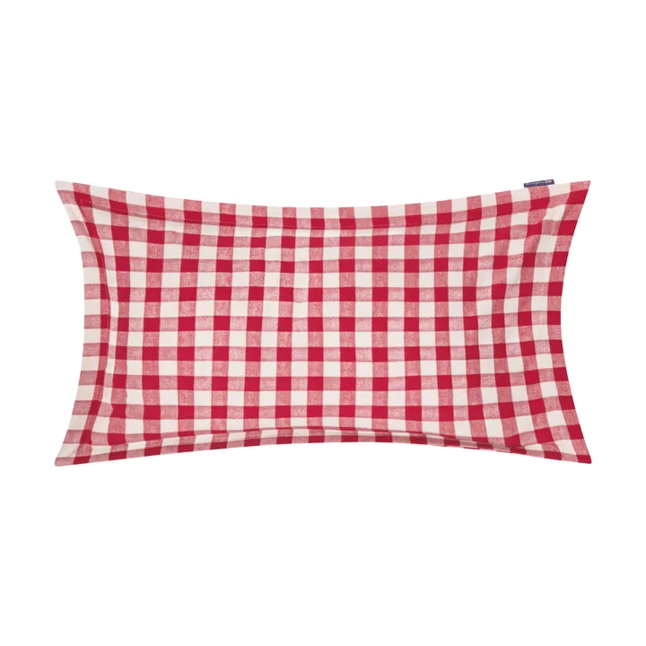 Checked Cotton Flannel pillowcase 50x90 cm - Red-light beige - Lexington