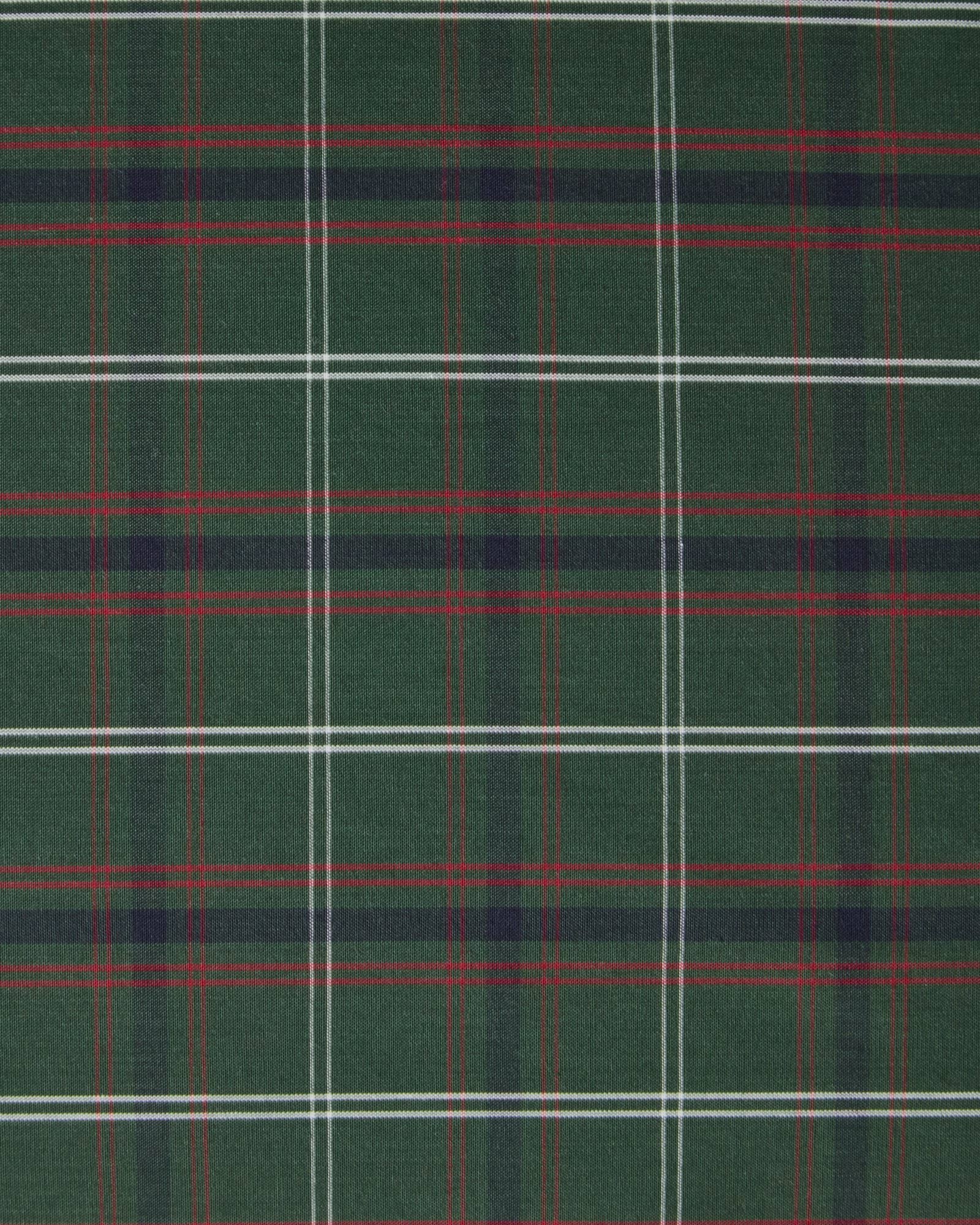 Checked cotton percale pillowcase, Green-navy, 50x90 cm Lexington