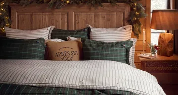 Checked cotton percale pillowcase - Green-navy, 50x90 cm - Lexington