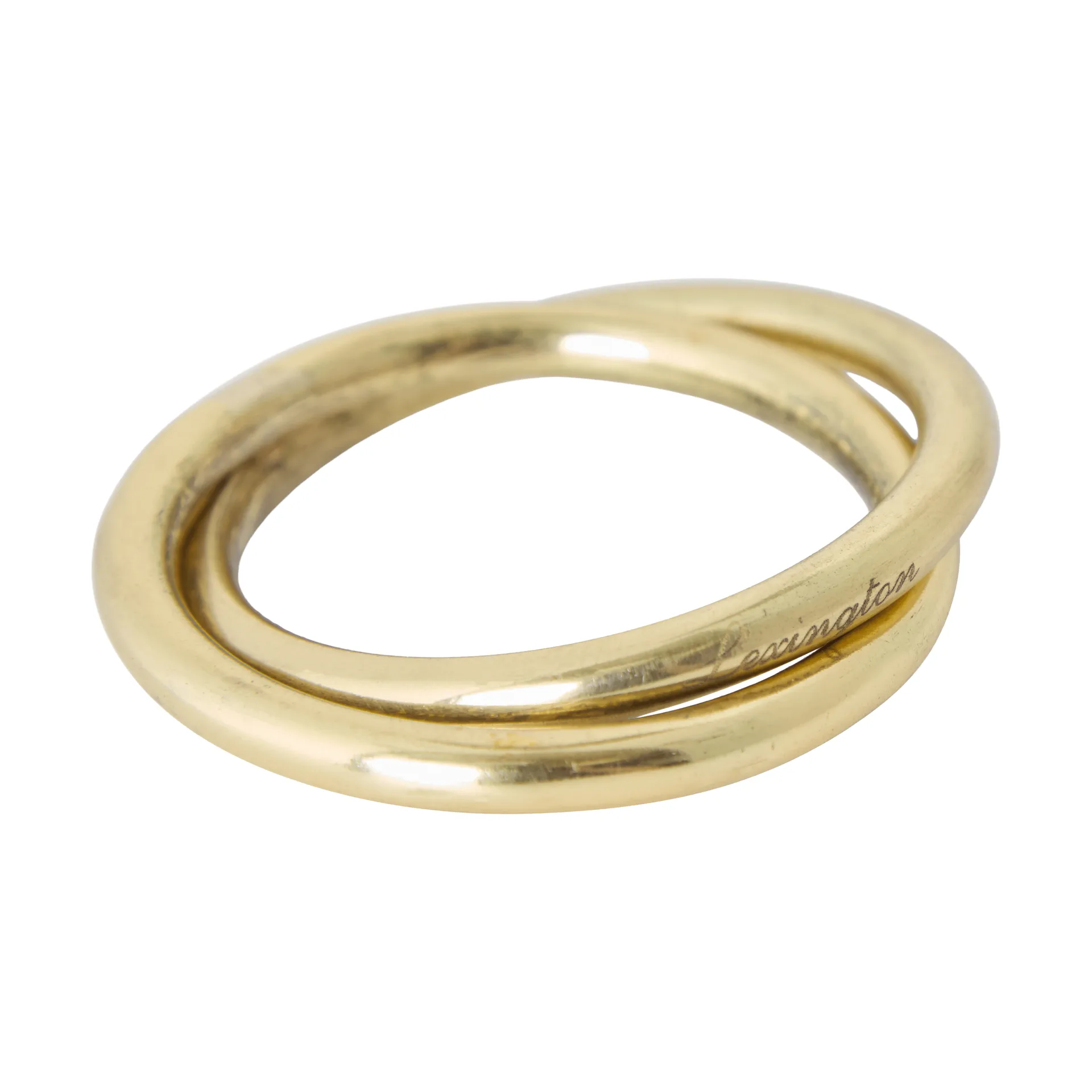Double ring brass napkin ring, Gold, Ø4 cm Lexington