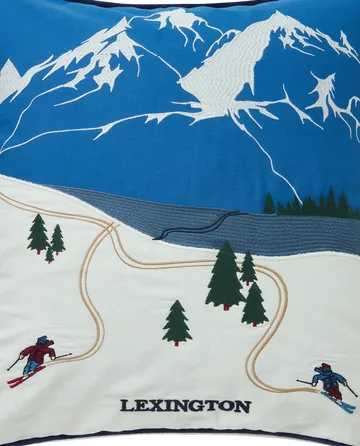 Down hill eco. cotton twill cushion cover 50x50 cm - Blue-White - Lexington