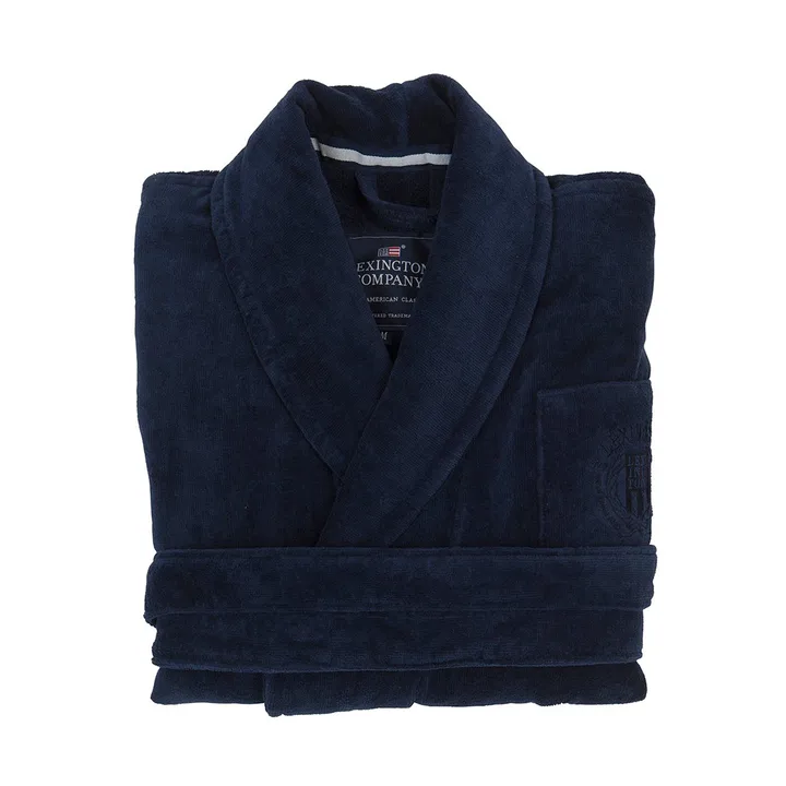 Hotel Velour bathrobe M - Dress Blue - Lexington