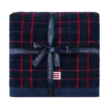 Lexington checked towel 2-pack - Navy-green, 50x70 cm - Lexington