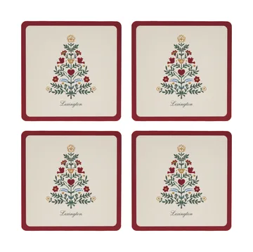 Lexington laminated coasters - Red-light beige, 9x9 cm, 4-pack - Lexington