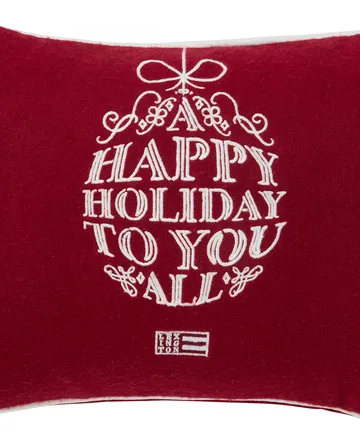 Ornament wool mix cushion 30x40 cm - Red-white - Lexington