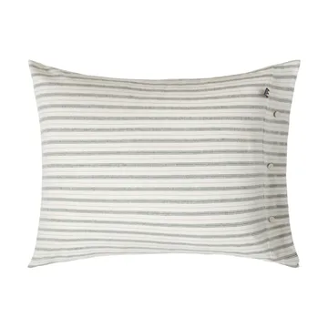 Stripe cotton flannel pillowcase - White-green-beige, 50x60 cm - Lexington