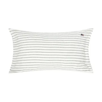Stripe cotton flannel pillowcase - White-green-beige, 50x90 cm - Lexington