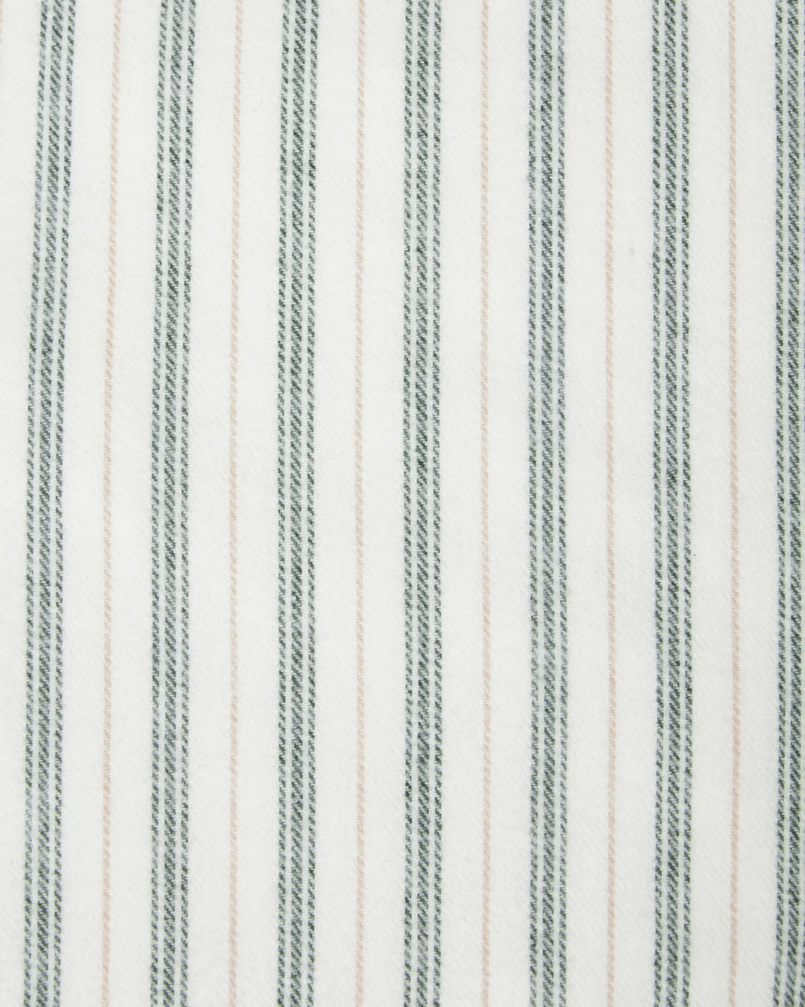 Stripe cotton flannel pillowcase, White-green-beige, 50x90 cm Lexington