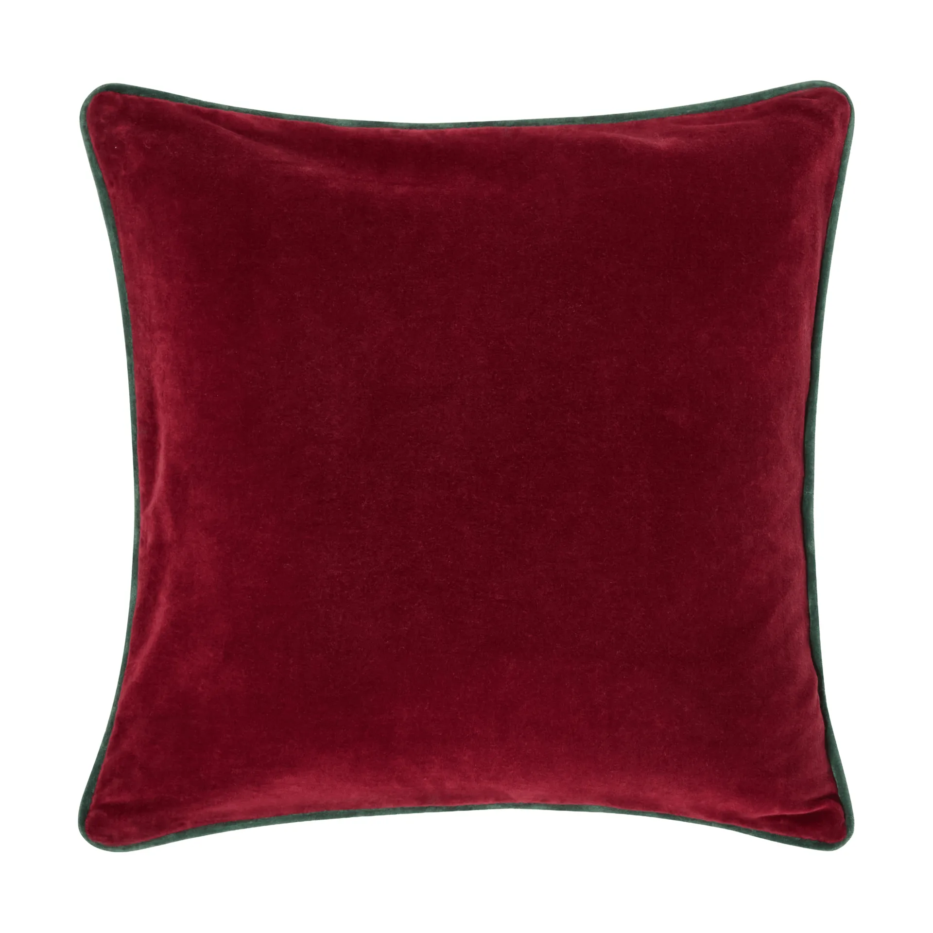 Wreath organic cotton velvet cushion cover 50x50 cm, Red-green-yellow, 50x50 cm Lexington