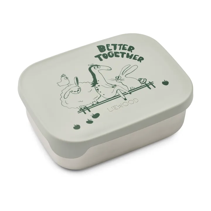 Arthur lunchbox 13.5x17 cm - Farm-Dove Blue - Liewood