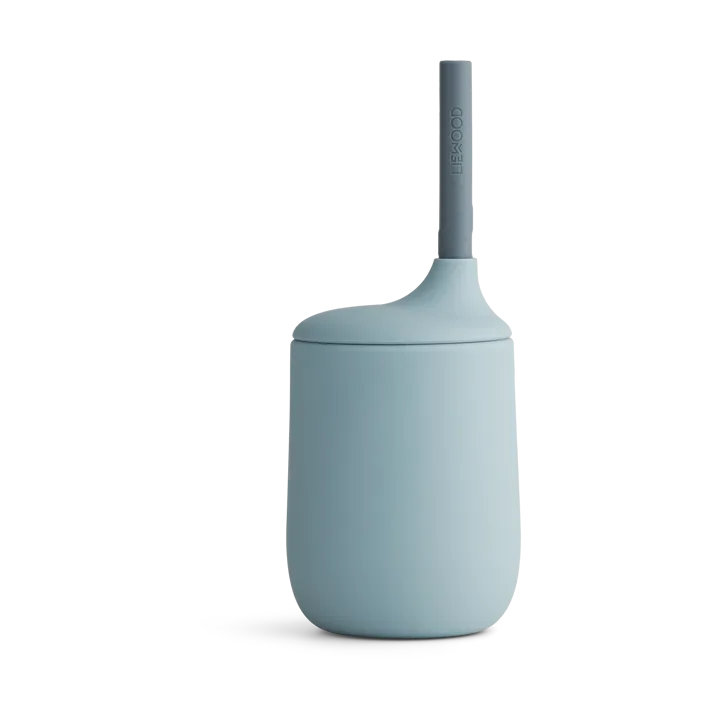 Ellis sippy cup with straw 23 cl - Sea blue-blue wave mix - Liewood
